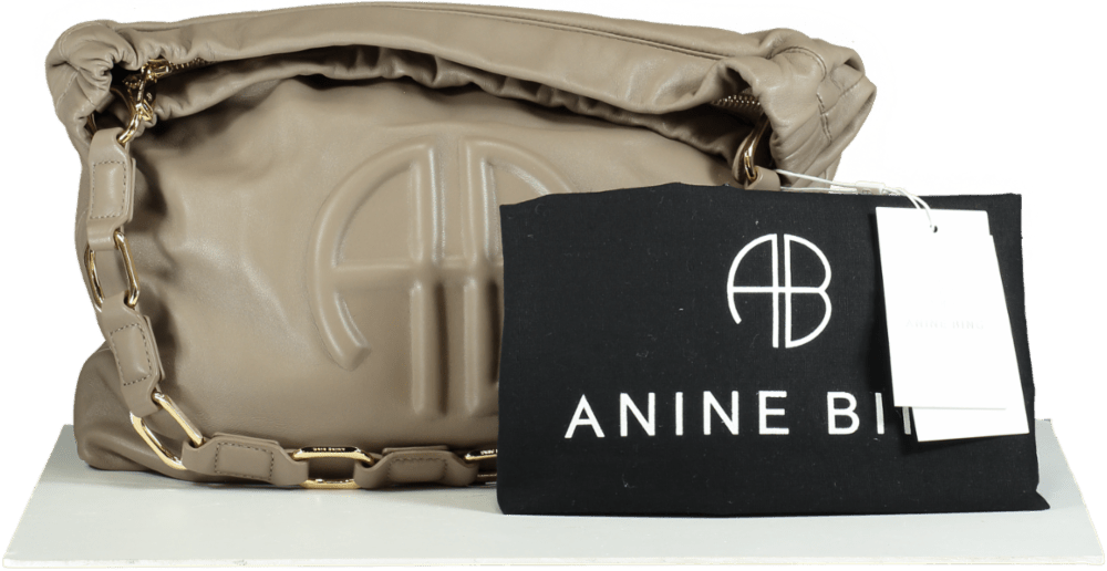 Anine Bing Taupe Chain Strap Shoulder Bag - Reliked