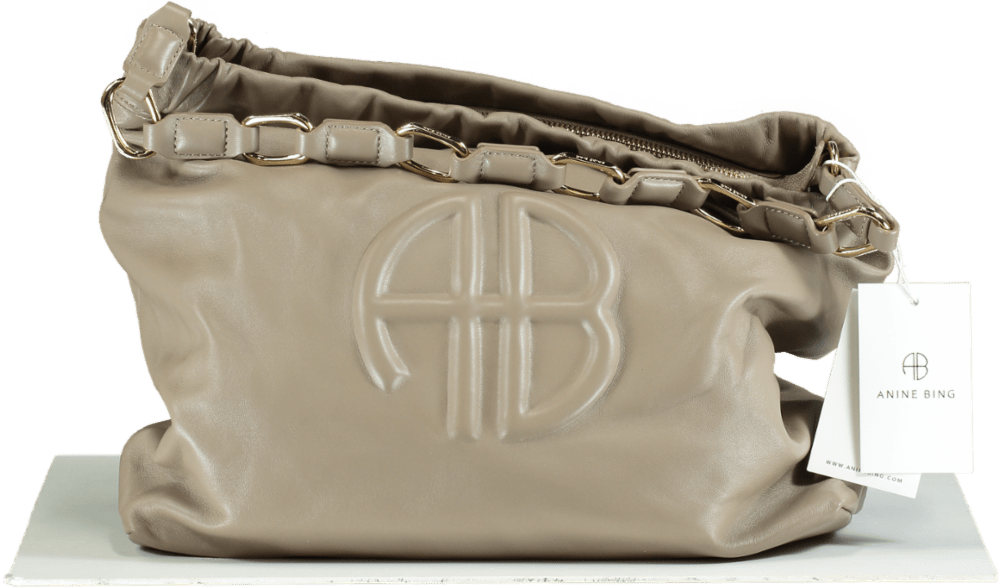 Anine Bing Taupe Chain Strap Shoulder Bag - Reliked