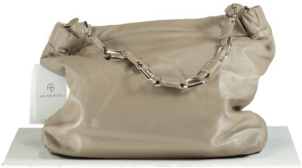 Anine Bing Taupe Chain Strap Shoulder Bag - Reliked