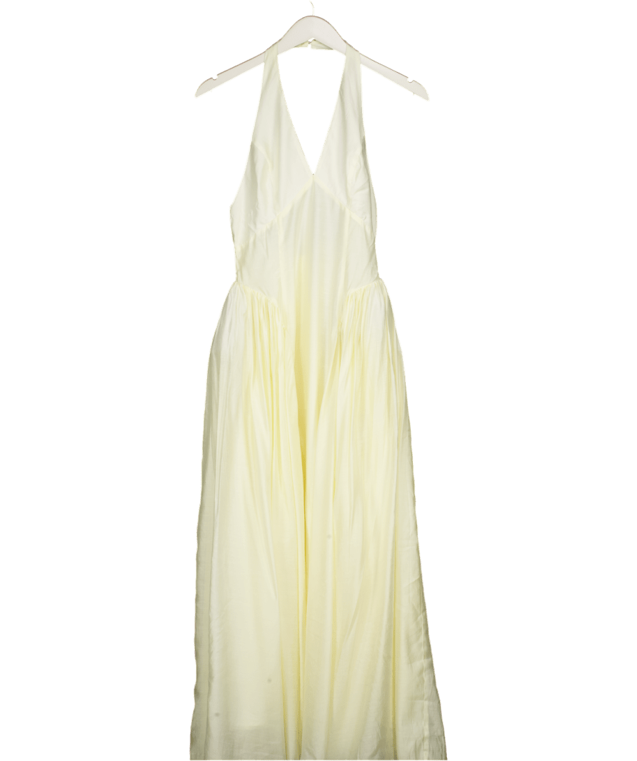 Anmy Bui Cream Gisele Halter Neck Backless Maxi Dress UK 6 - Reliked