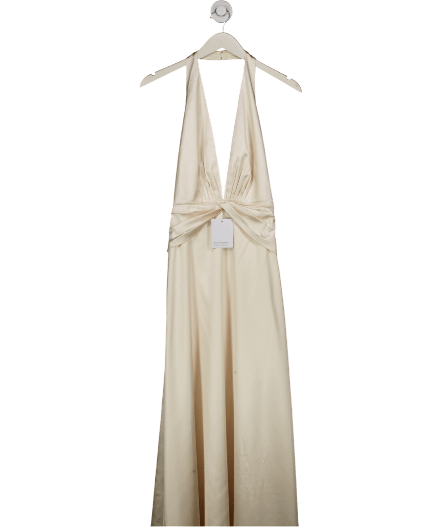 Anmy Bui Cream Satin Halter Neck Dress UK S/M - Reliked