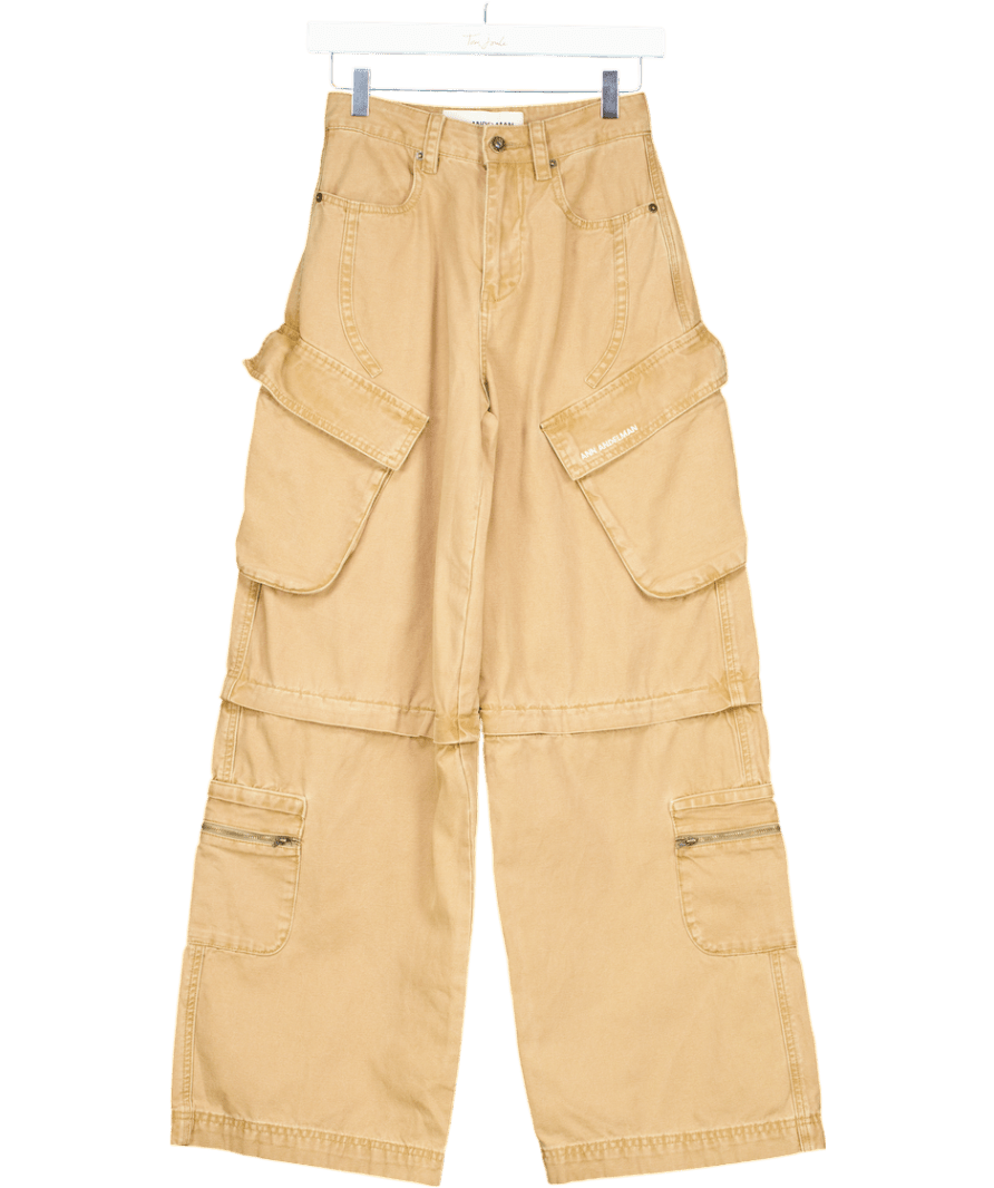 Ann Andelman Beige Camel Cargo Trousers UK XS - Reliked