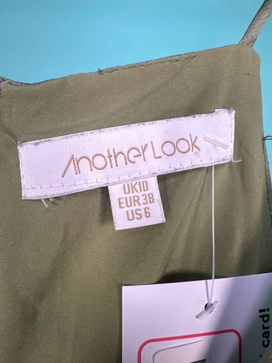 Another Look Olive Green Wide Leg Jumpsuit UK 10 - Reliked