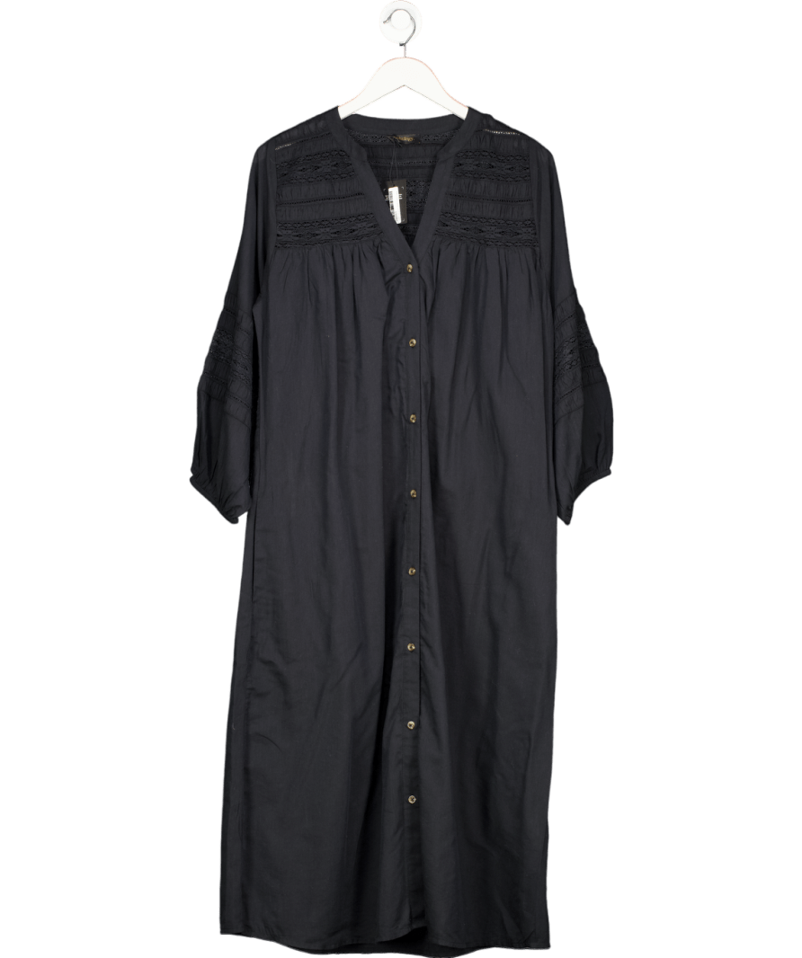 Anthology Black Crochet Lace Trim Dress UK 14 - Reliked