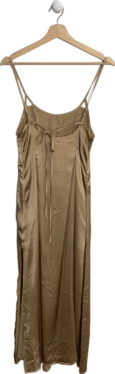 Anthropologie Beige Satin Slip Dress XS - Reliked