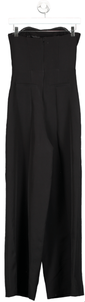 Anthropologie Black Corset Top Bandeau Strapless Wide Leg Jumpsuit UK 8 - Reliked
