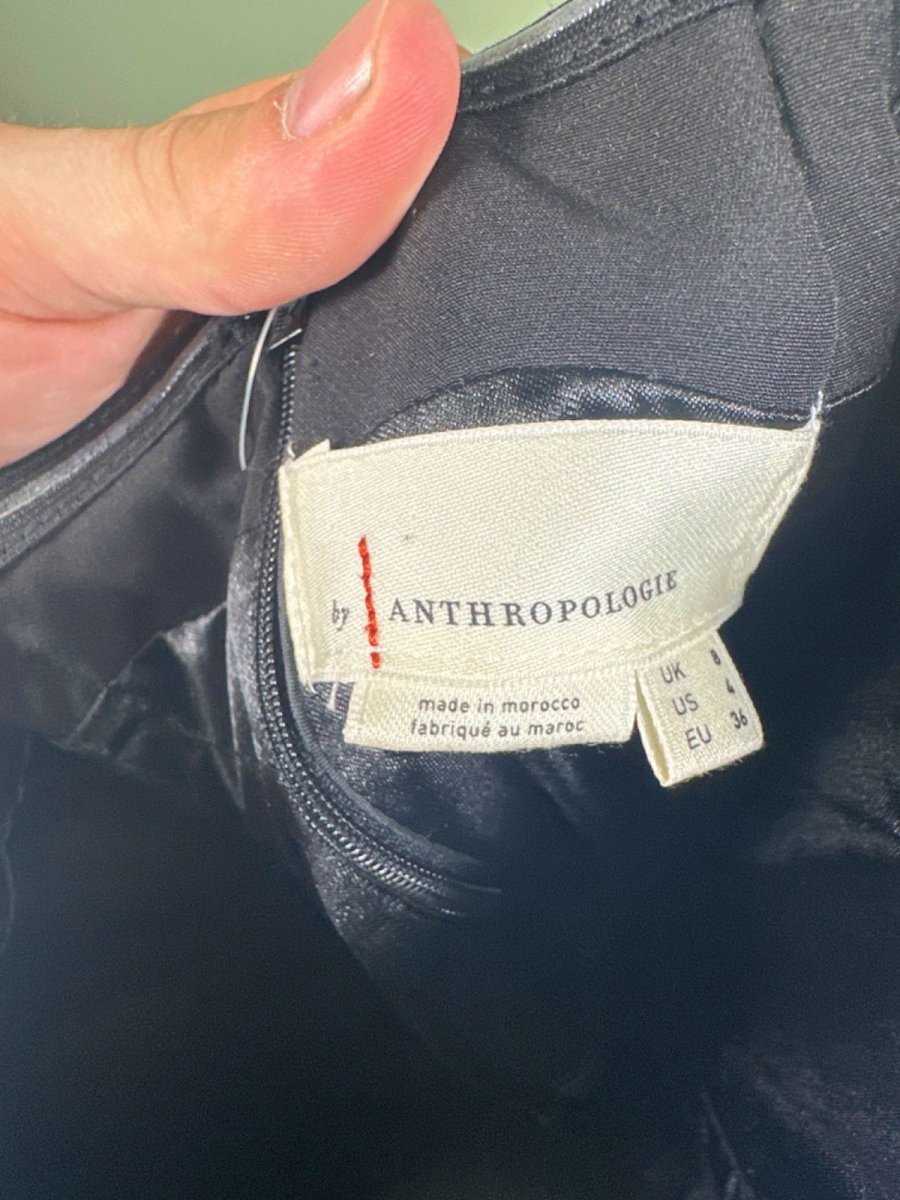 Anthropologie Black Corset Top Bandeau Strapless Wide Leg Jumpsuit UK 8 - Reliked