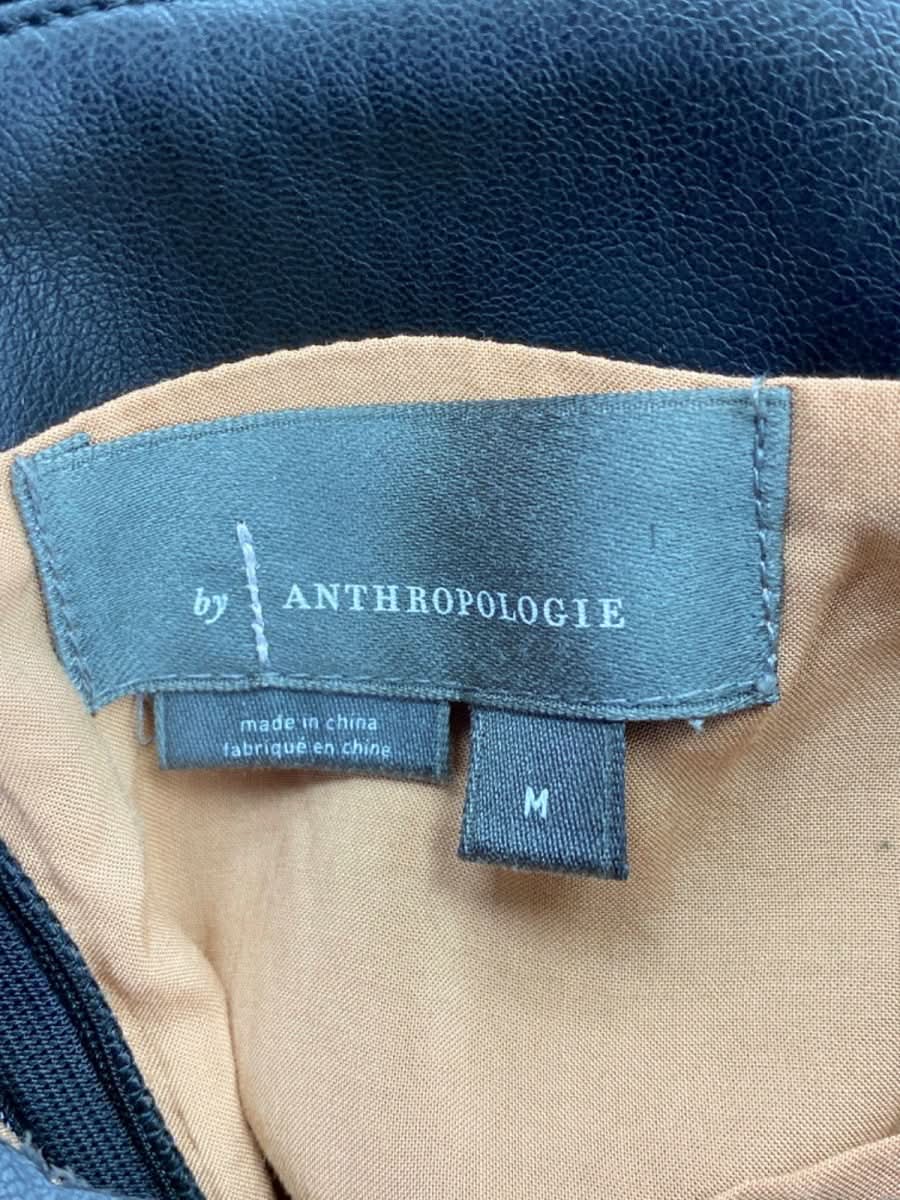 Anthropologie Black Sleeveless Laser Cut faux leather Dress Medium - Reliked