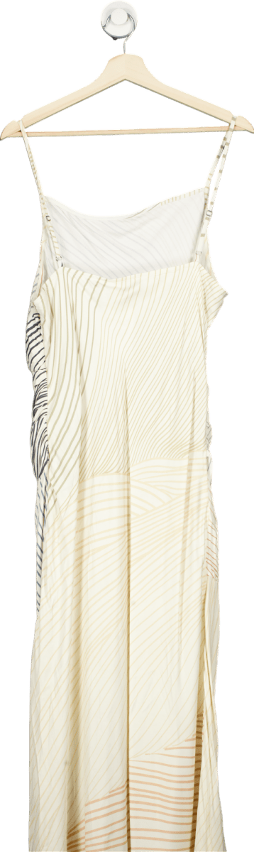 Anthropologie {Conditions Apply} White/Black Abstract Striped Maxi Dress UK 8 - Reliked