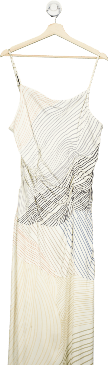Anthropologie {Conditions Apply} White/Black Abstract Striped Maxi Dress UK 8 - Reliked