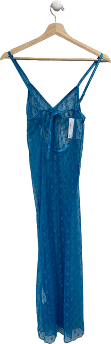 Anthropologie Light Before Dark Blue Lace Slip Dress XS - Reliked