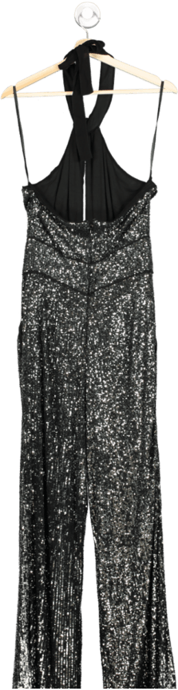 Anthropologie Maeve Sequin Cut - Out Halter Wide - Leg Jumpsuit UK 14 - Reliked