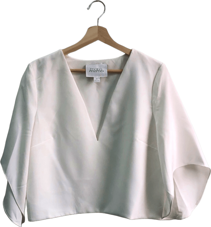 Anthropologie Mare Mare White V - Neck Blouse M - Reliked
