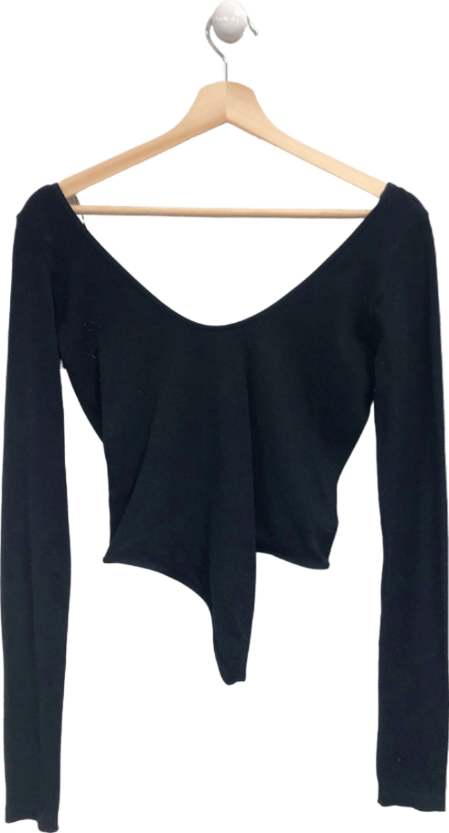 Anthropologie Out From Under Black Asymmetric Long Sleeve Top UK L - Reliked