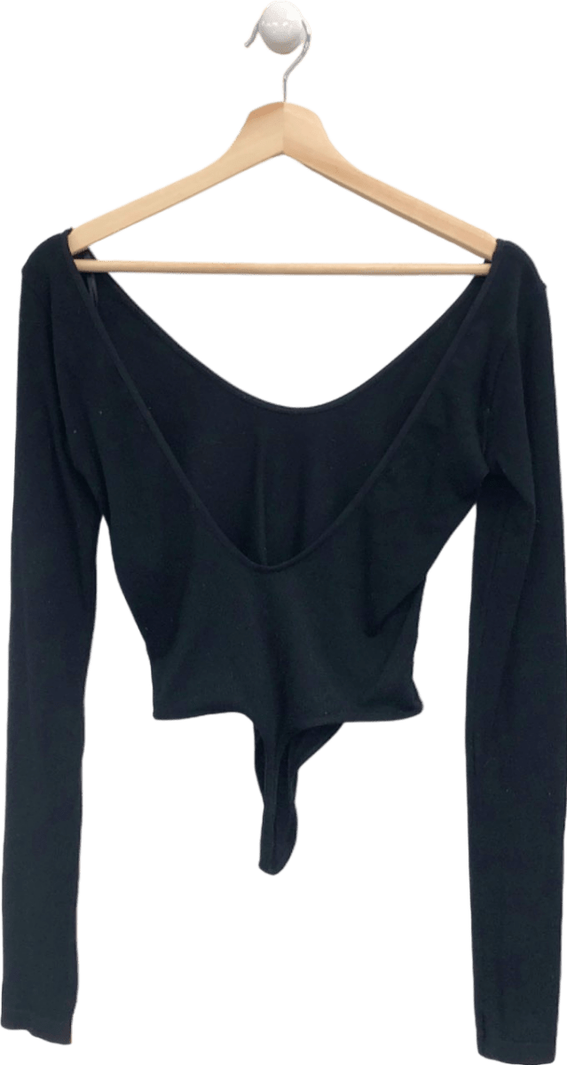Anthropologie Out From Under Black Asymmetric Long Sleeve Top UK L - Reliked