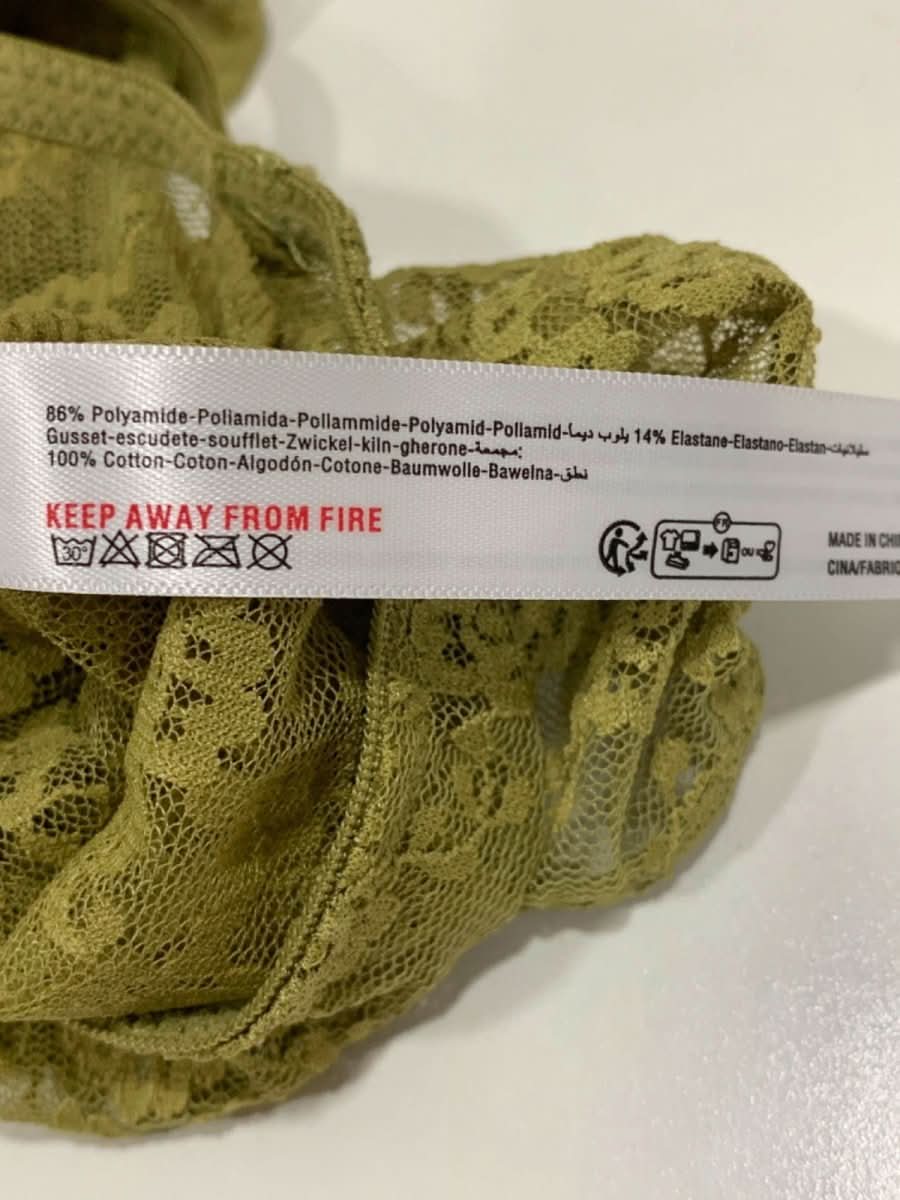 Anthropologie Out From Under Olive Green Lace Bodysuit UK S - Reliked