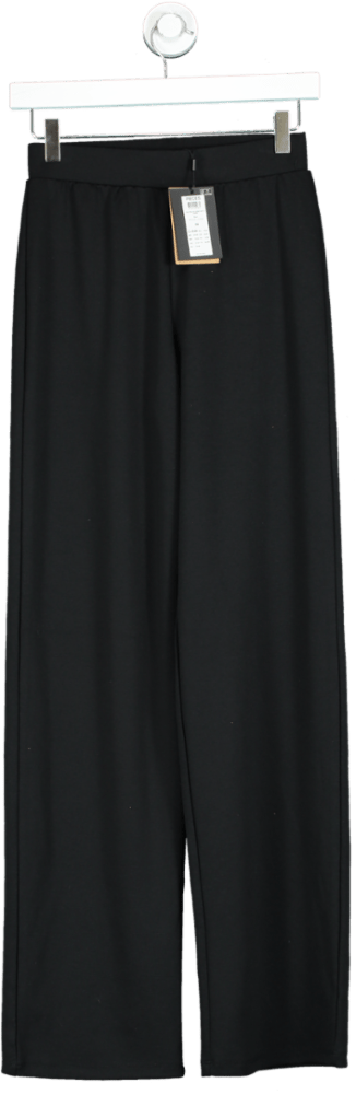 Anthropologie Pieces Black High Waisted wide leg trousers UK XS - Reliked