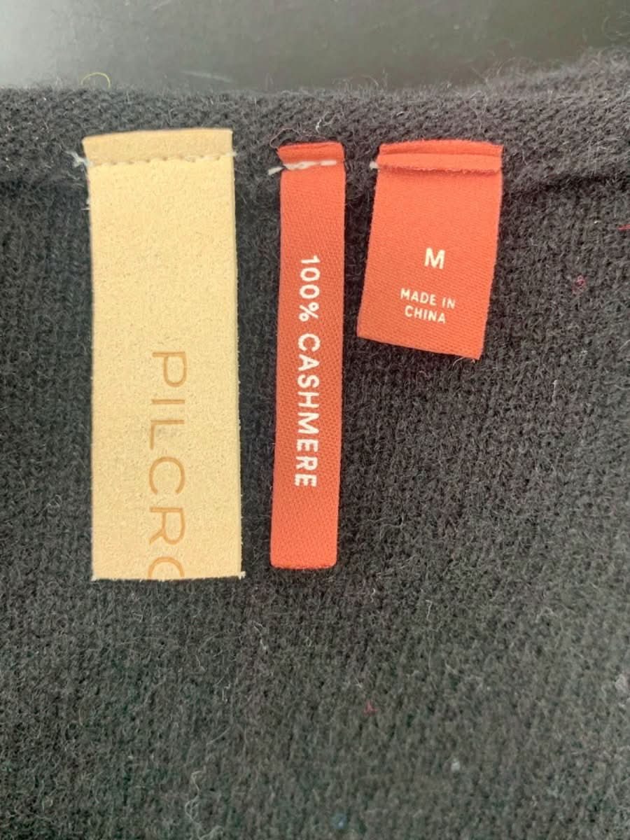 Anthropologie Pilcro Black Cashmere V - neck Sweater M - Reliked