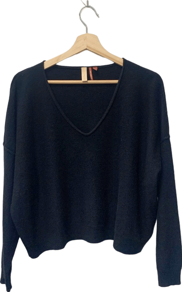 Anthropologie Pilcro Black Cashmere V - neck Sweater M - Reliked