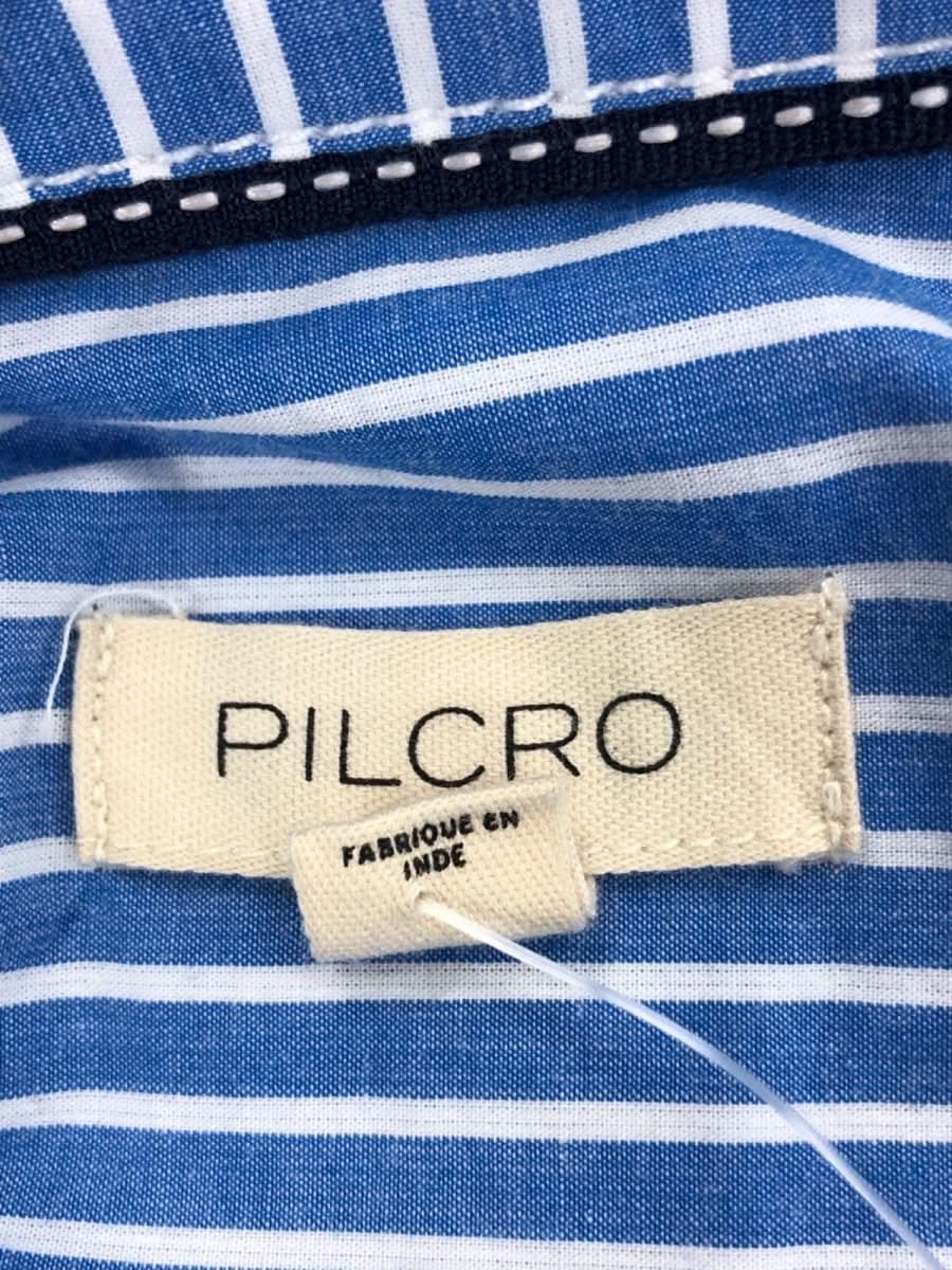 ANTHROPOLOGIE Pilcro Blue Stripe Patchwork Shirt UK L - Reliked