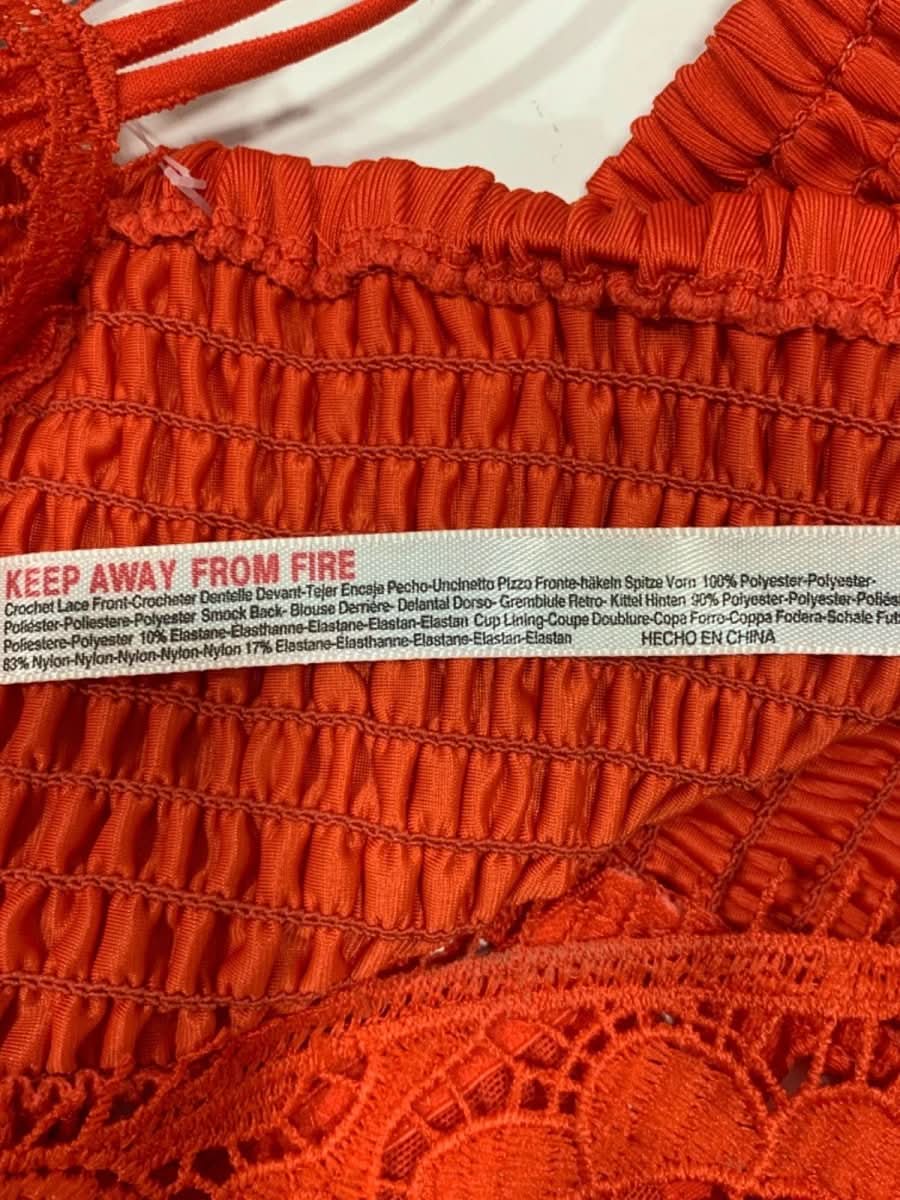 Anthropologie Red Crochet Lace Crop Top S - Reliked