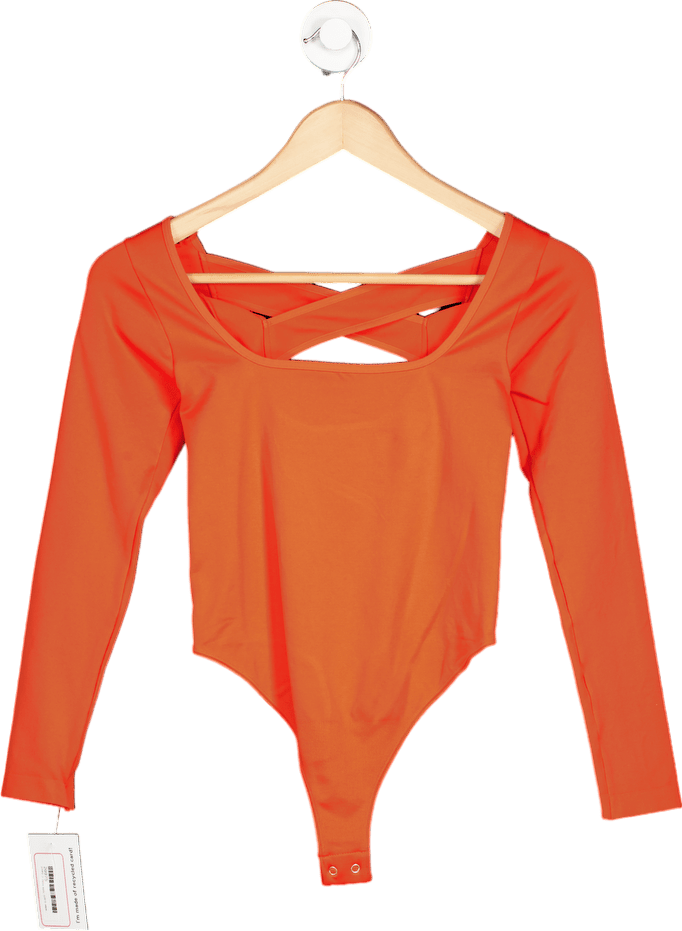 Anthropologie Red Long Sleeve Cutout Bodysuit S/M - Reliked