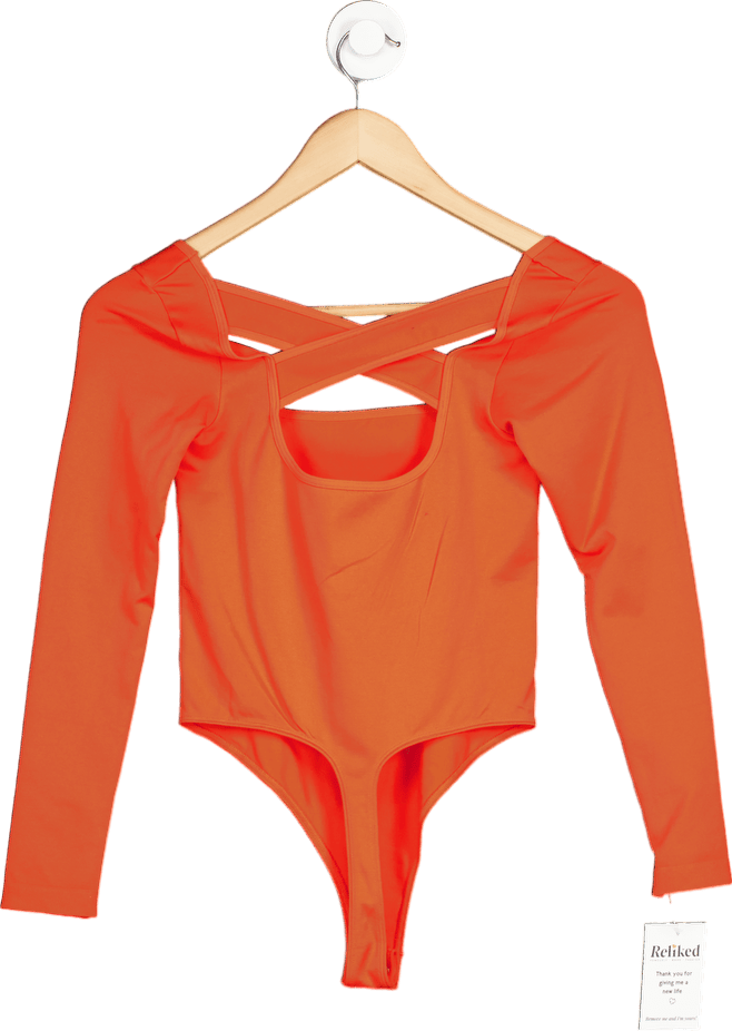 Anthropologie Red Long Sleeve Cutout Bodysuit S/M - Reliked