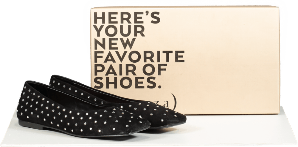 Anthropologie Vicenza Black Studded Ballet Flats EU 37 UK 4 - Reliked