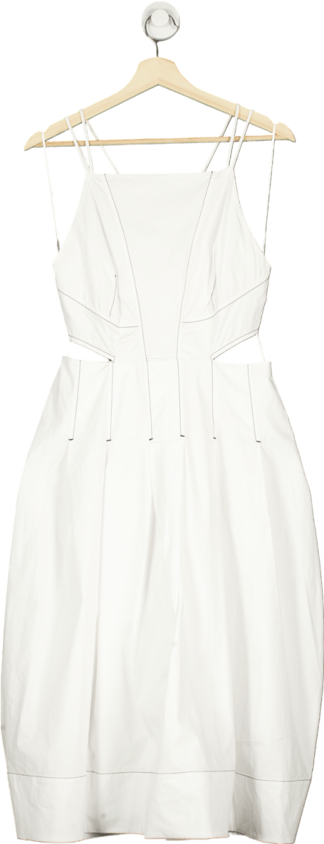 Anthropologie White Sleeveless Cutout Dress UK 10 - Reliked