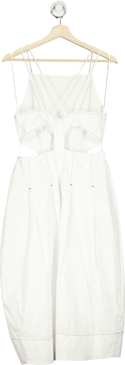 Anthropologie White Sleeveless Cutout Dress UK 10 - Reliked