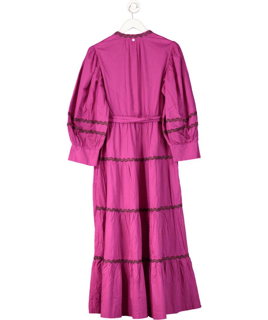 Antik Batik Purple Colette Embroidered Maxi Dress UK S - Reliked