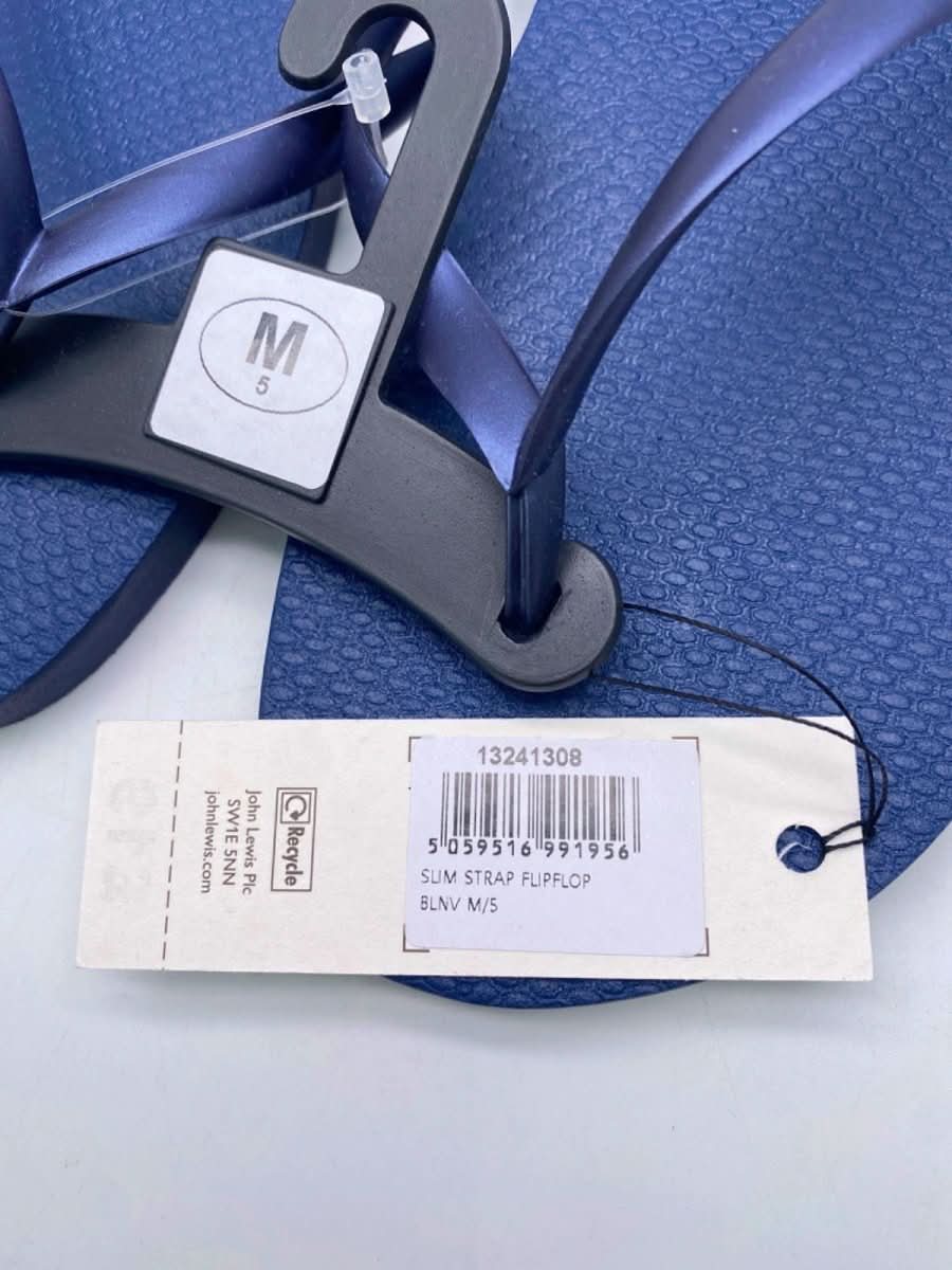 Anyday John Lewis Blue Slim Strap Flip Flops UK 5 M - Reliked