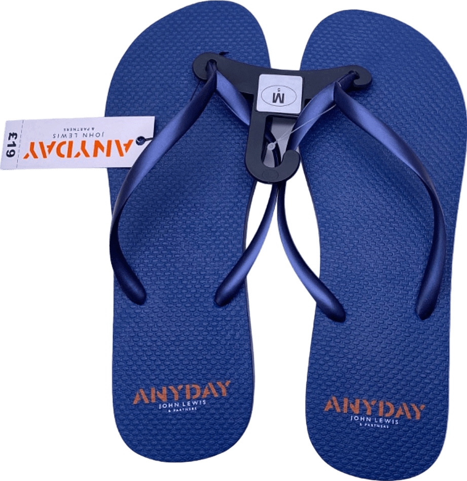 Anyday John Lewis Blue Slim Strap Flip Flops UK 5 M - Reliked