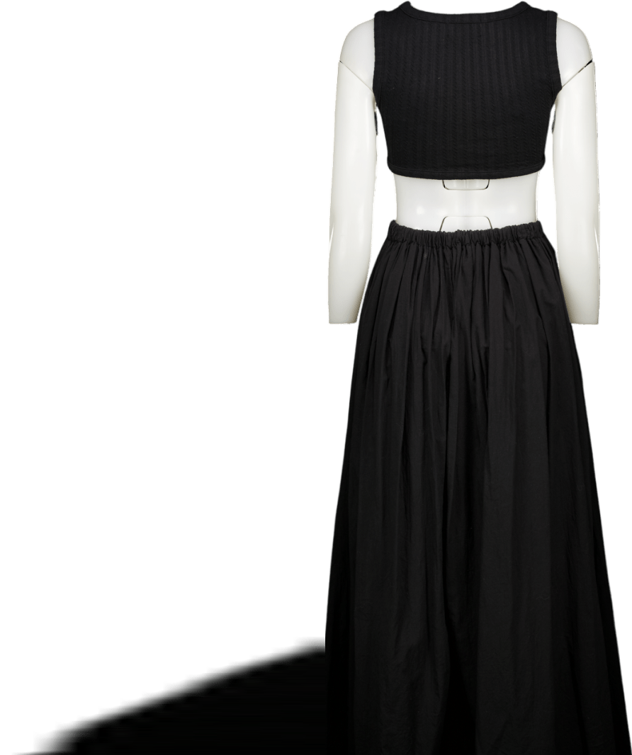 APLN SEOUL Black Cut Out Midi Dress UK M/L - Reliked