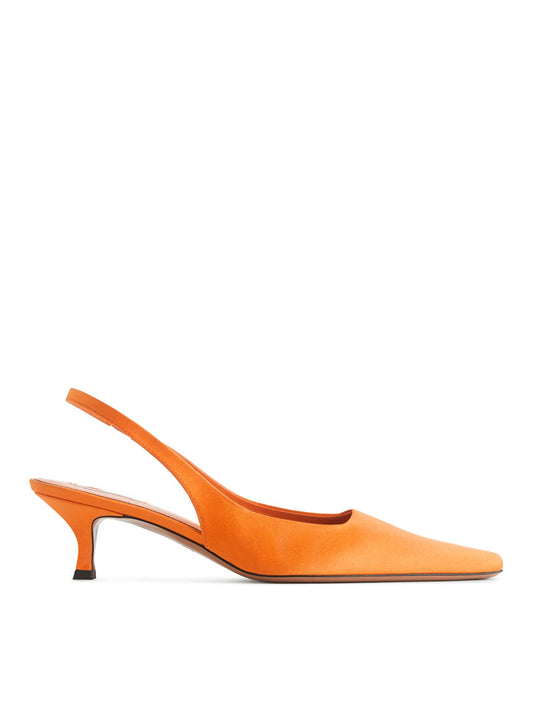 Arket Orange Slingback Kitten Heels UK 3