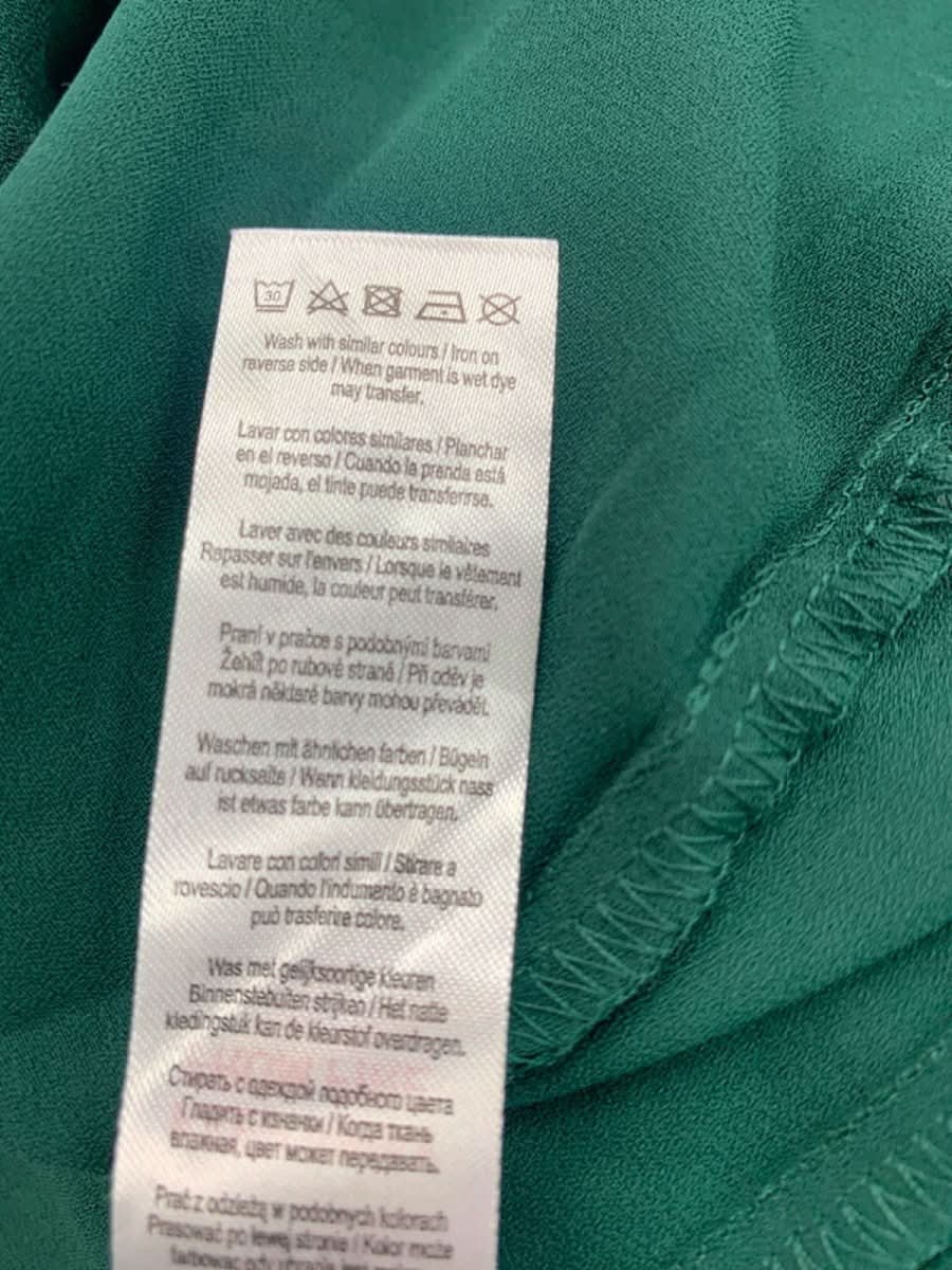 Apricot Green Ditsy Ruched V Neck Dress UK 14 - Reliked