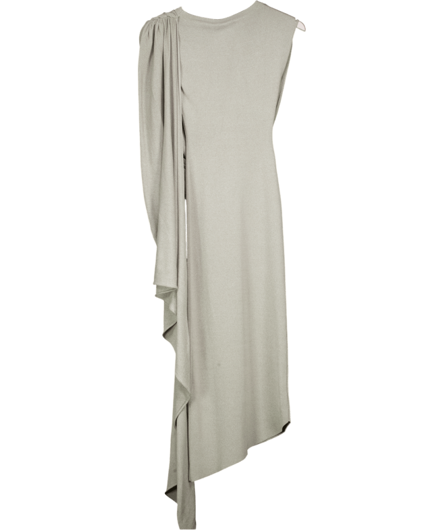 Arak II Grey Sheer Gathered Maxi Dress UK S - Reliked