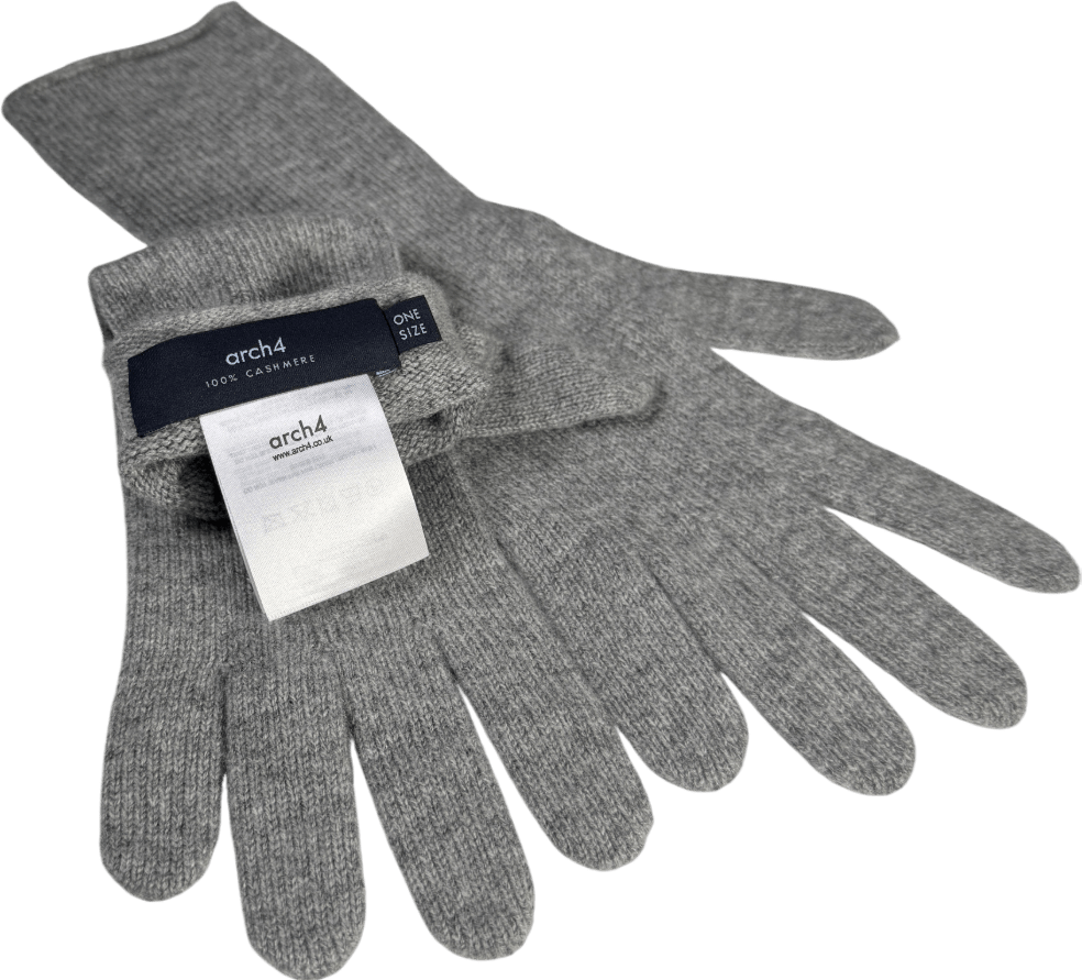 Arch4 100% Grey Cashmere Long Gloves One Size - Reliked
