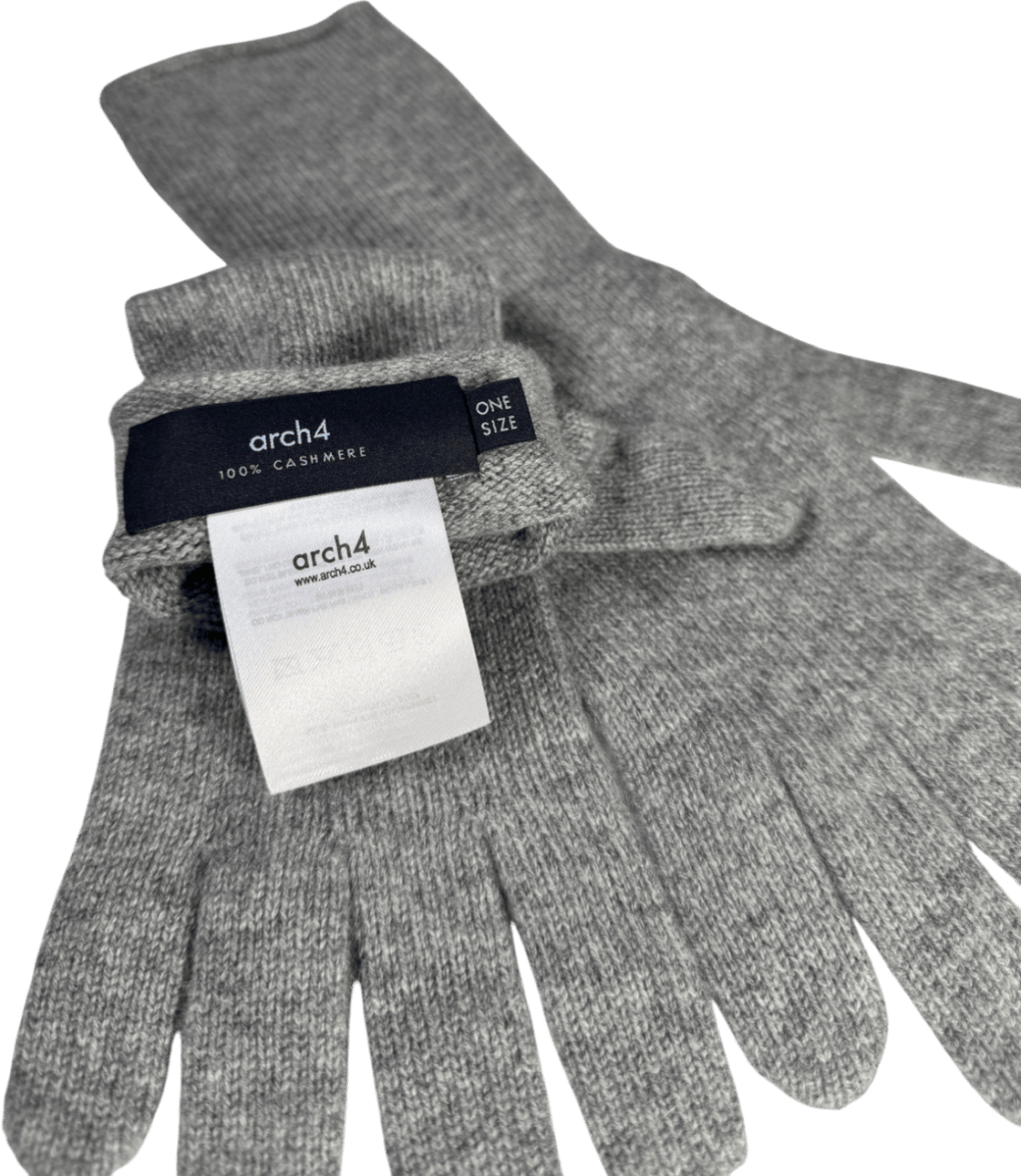 Arch4 100% Grey Cashmere Long Gloves One Size - Reliked