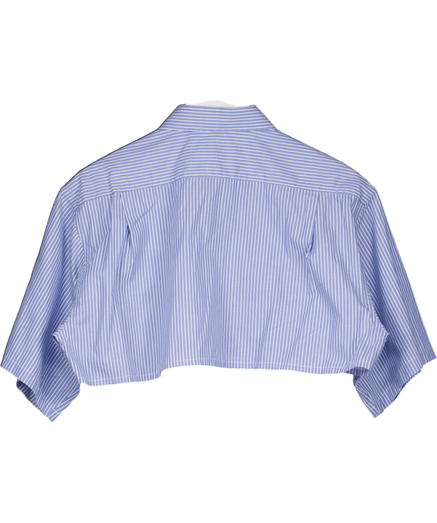 Archive marc anthony Blue Striped Cropped Shirt UK XS/S - Reliked