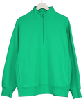Aritzia Green Cozy Sweatfleece Boyfriend 1/2 Zip Sweatshirt UK M - Reliked