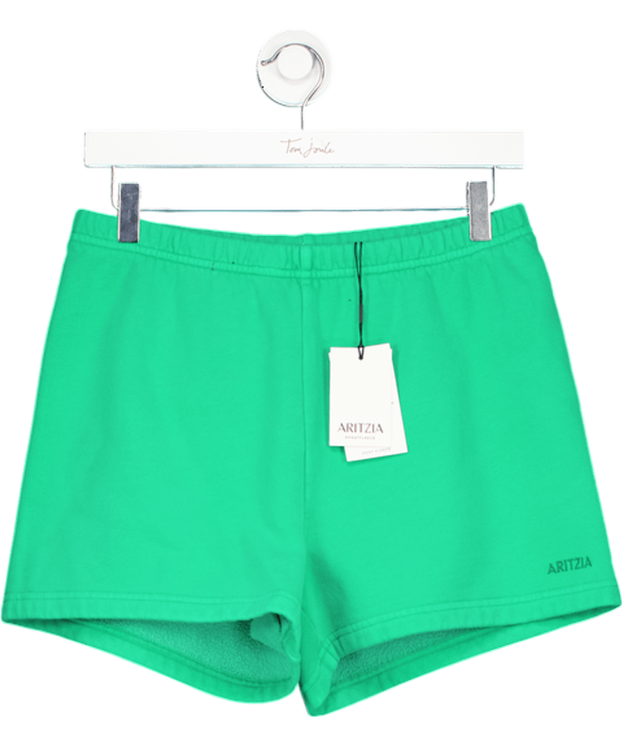 ARITZIA Green Cozy Sweatfleece Perfect Hi - rise Mini Short UK M - Reliked