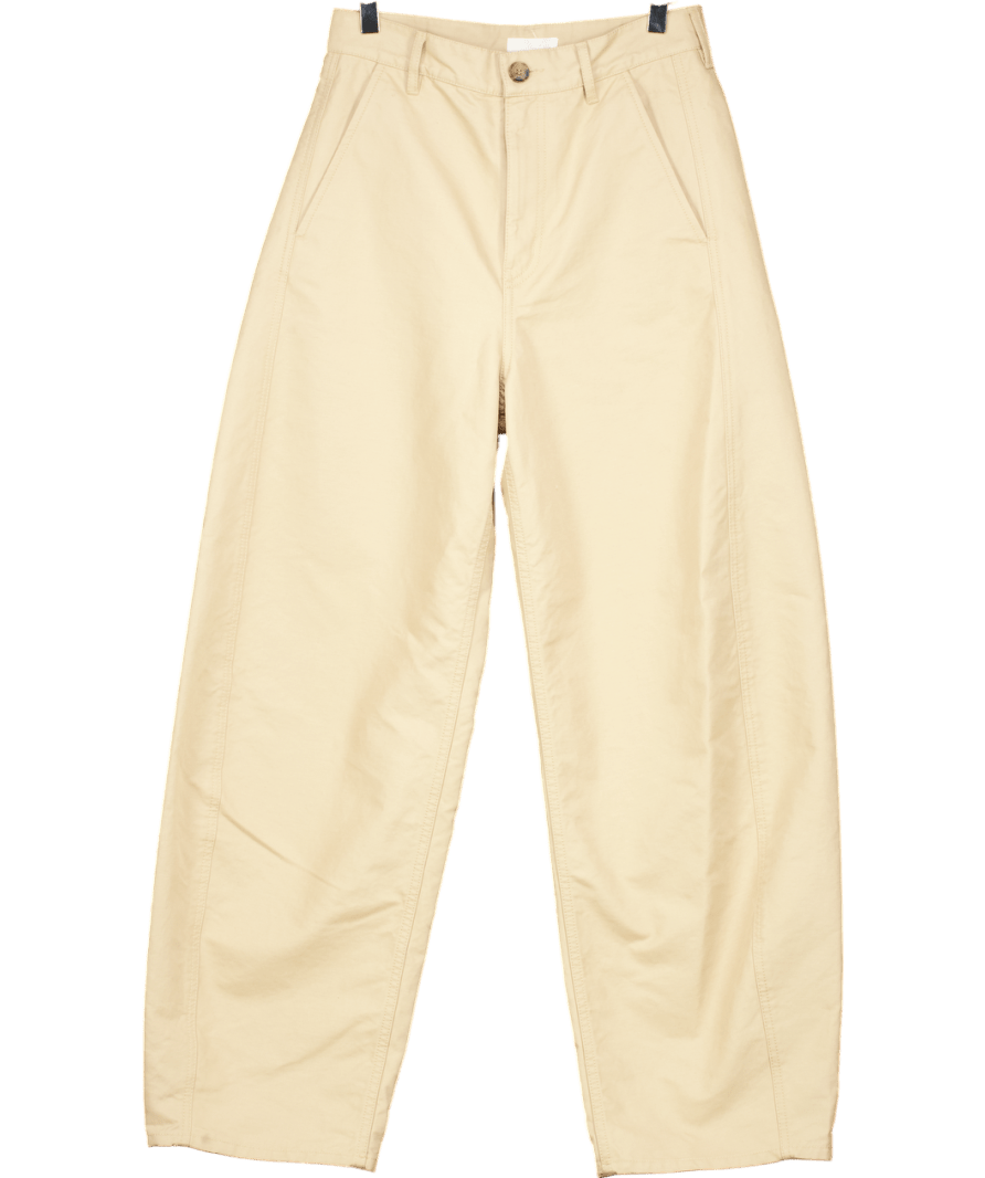 Arket Beige Barrel - leg Trousers UK 8 - Reliked
