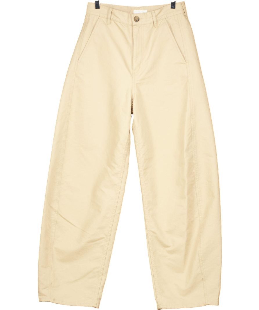 Arket Beige Barrel - leg Trousers UK 8 - Reliked