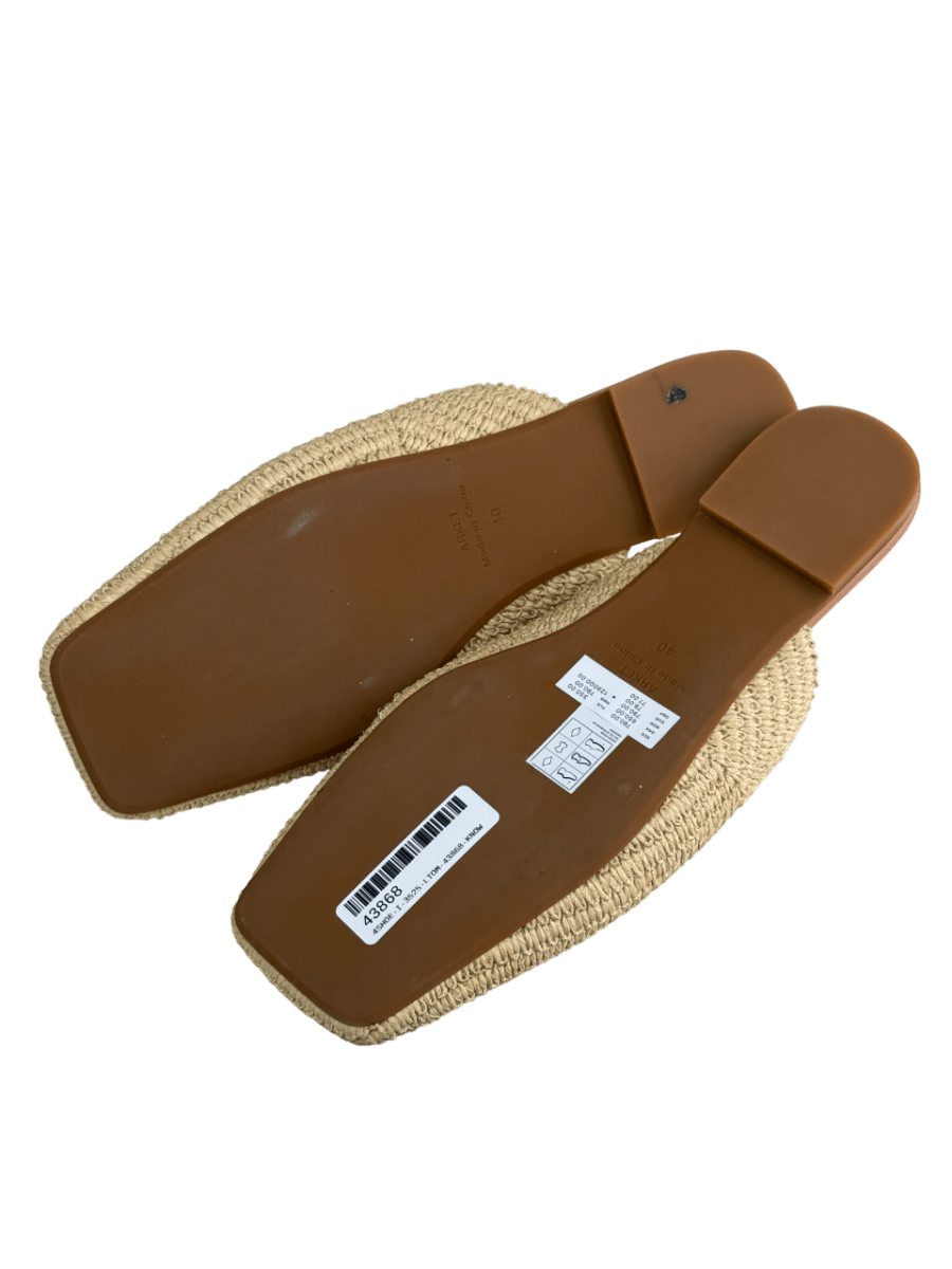 Arket Beige Flat Straw Mules UK 7 EU 40 👠 - Reliked