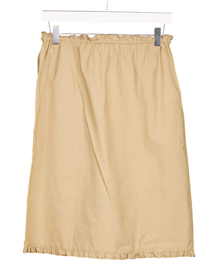 Arket Beige Linen - cotton Frill Skirt UK 6 - Reliked