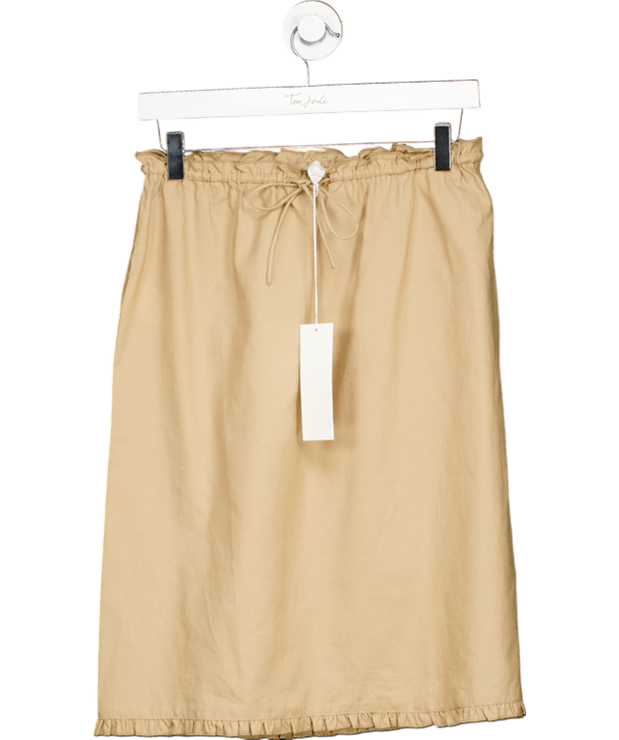 Arket Beige Linen - cotton Frill Skirt UK 6 - Reliked