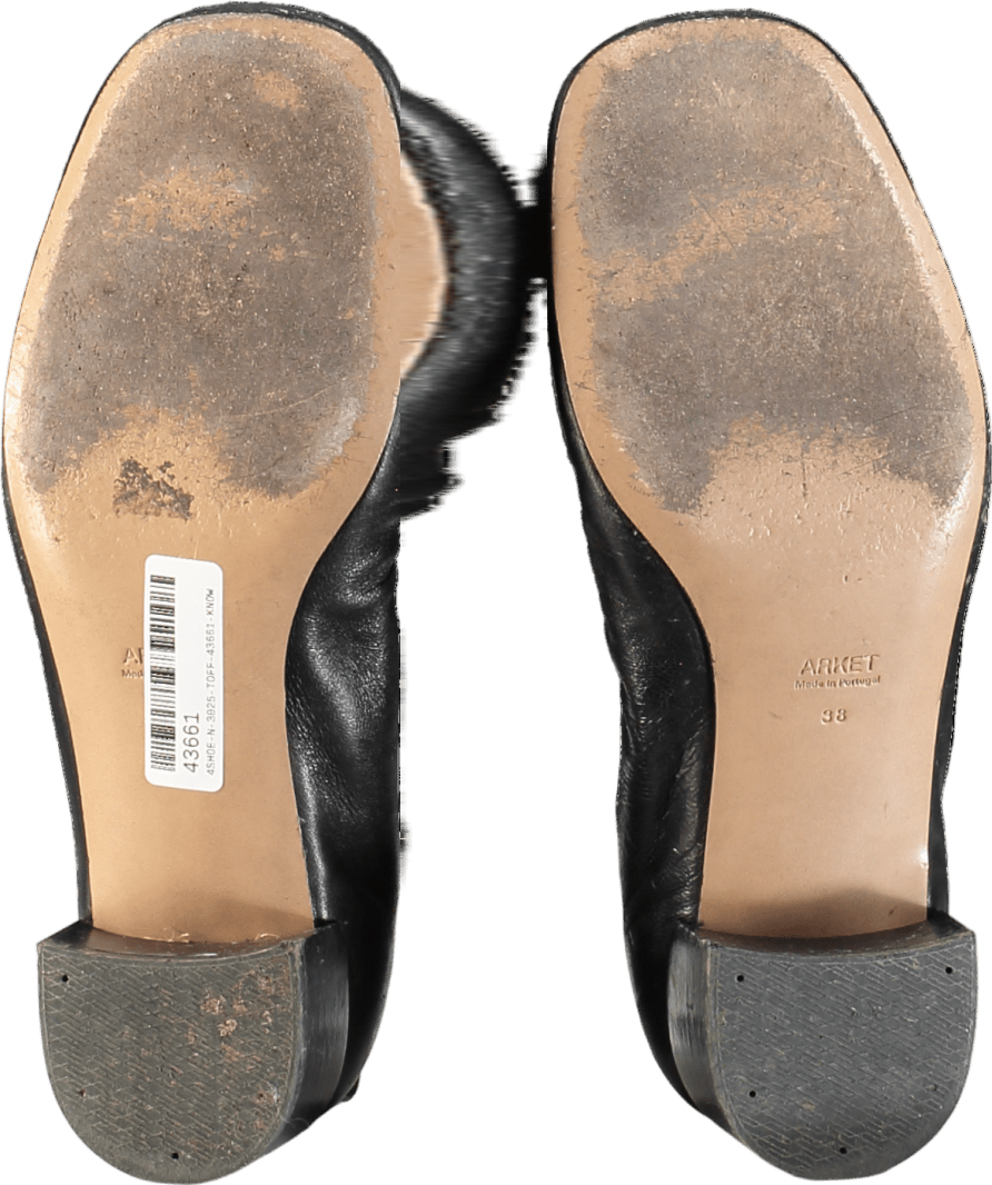 Arket Black Heeled Leather Ballerinas UK 5 EU 38 👠 - Reliked