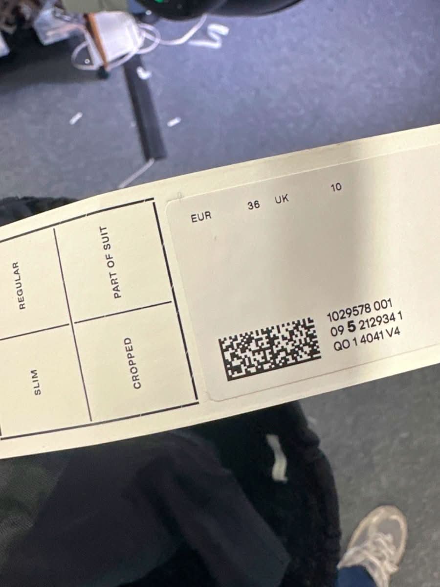 Arket Black High Waist Straight leg Wool Suit Trouser UK 10 - Reliked