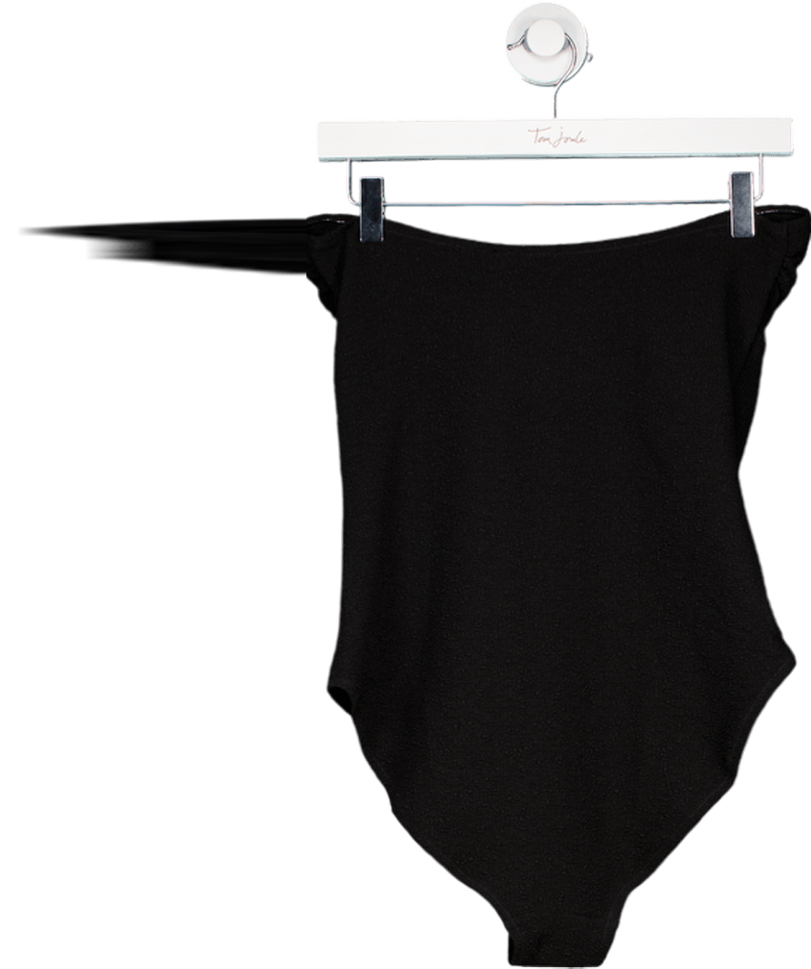 Arket Black Textured Bandeau Swimsuit UK 16 - Reliked